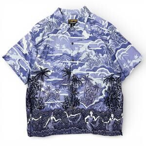 Vintage Patagonia Pataloha Hawaiian Shirt Hula Volcano Tropical Short Sleeve XL